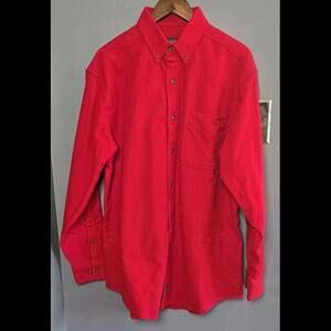 Men’s Woolrich Red Heavy Duty Flannel Long Sleeve Button Up Shirt Size Large